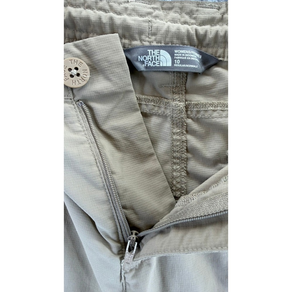 The North Face Womens 10 Regular Hiking Pants Tan Khaki Ripstop Drawstring Cargo - Picture 9 of 16